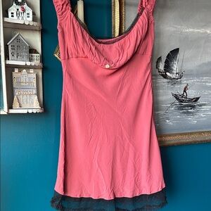 Kimchi Blue Pink Slip with Lace Size M Urban Outfitters Lace Trim Mini Dress